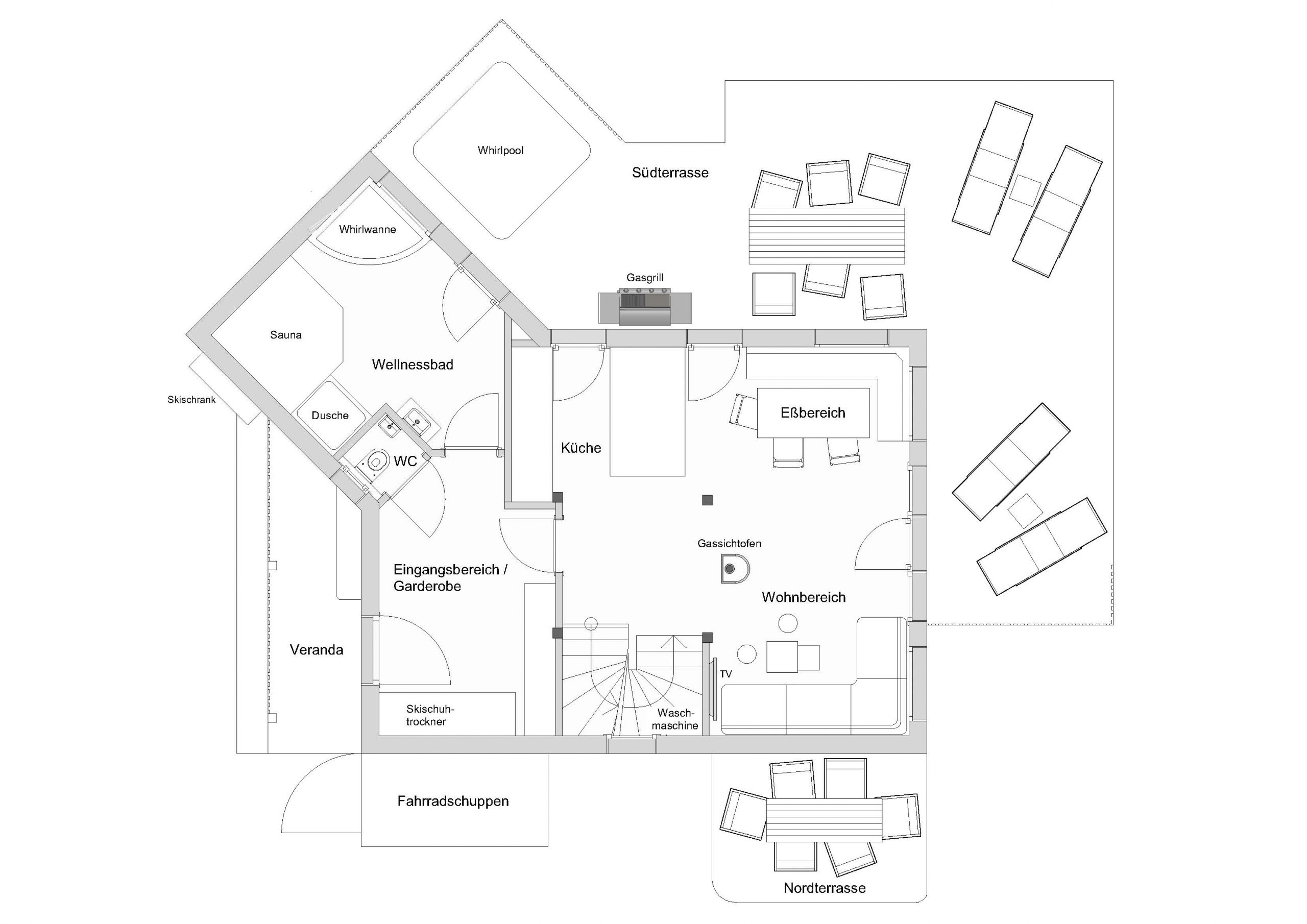 Chalet Almzeit - Grundriss EG